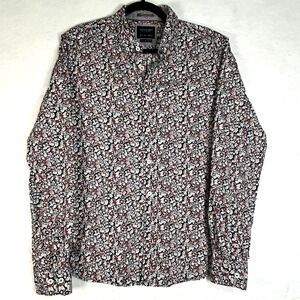 Cactus Man Men's L Dark Floral Long Sleeve Button Down Slim Fit Moody Botanical